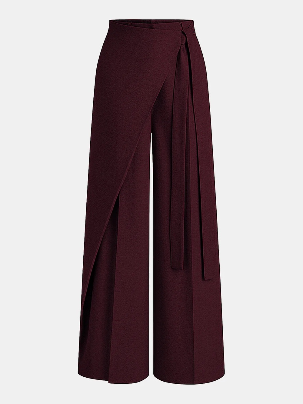 COMMENSE Puddle Hem Assymetrical Wrap Wide Leg Pants